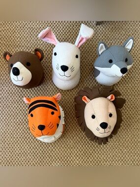 Plush Bear, Rabbit, Lion, Tiger, Fox Head Wall Mount Target 2016 Pillowfort